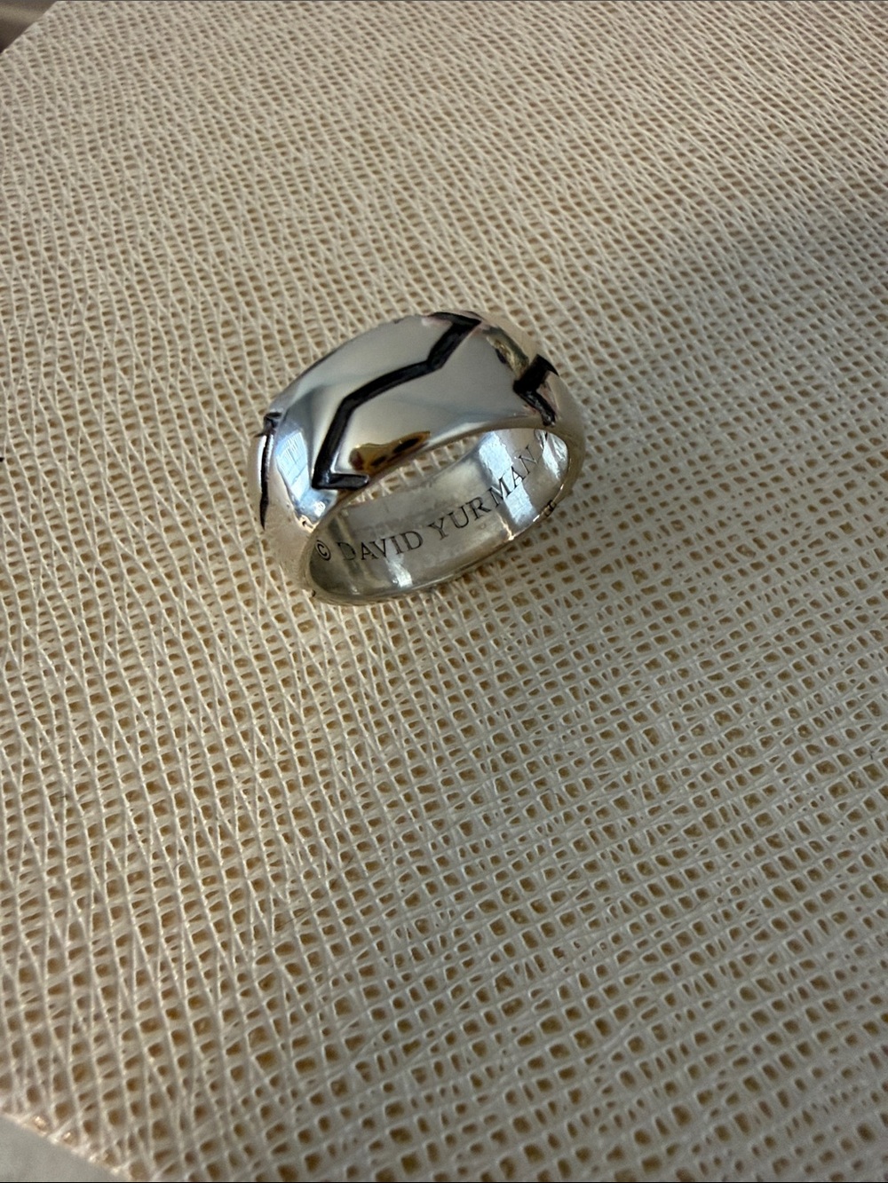 David Yurman Silver Chevron Motif Ring
